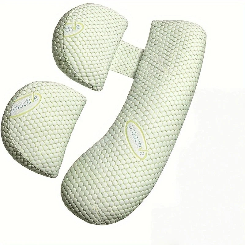 H-Shaped Pregnancy Pillow – Waist & Abdomen Side Sleep Support Pregnancy Body Pillow PLUSH Green