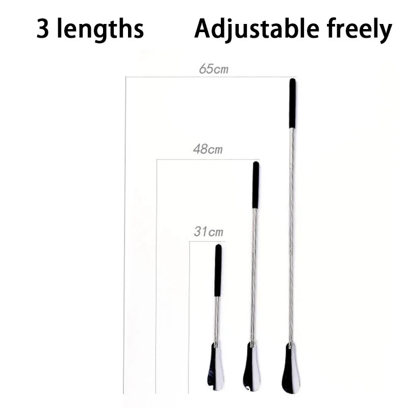 Retractable Long Handle Shoe Horn – Stainless Steel 31–65cm Long Handle Shoe Horn PLUSH