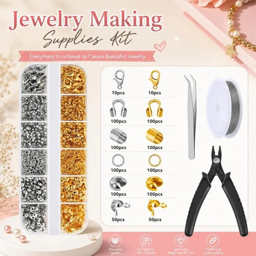 Jewelry Making Supplies Kit – Pliers, Jump Rings & Crimp Tools Jewelry Making Kit PLUSH