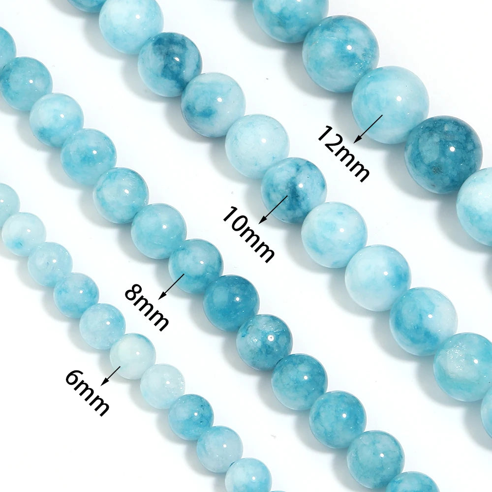 Blue Larimar Natural Stone Spacer Beads – 1 Strand for DIY Natural Stone Beads PLUSH