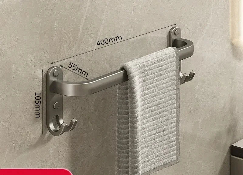 Gun Gray 3-Tier Wall Mounted Towel Rack – Space Aluminum Bathroom Towel Rack PLUSH 40cm 2