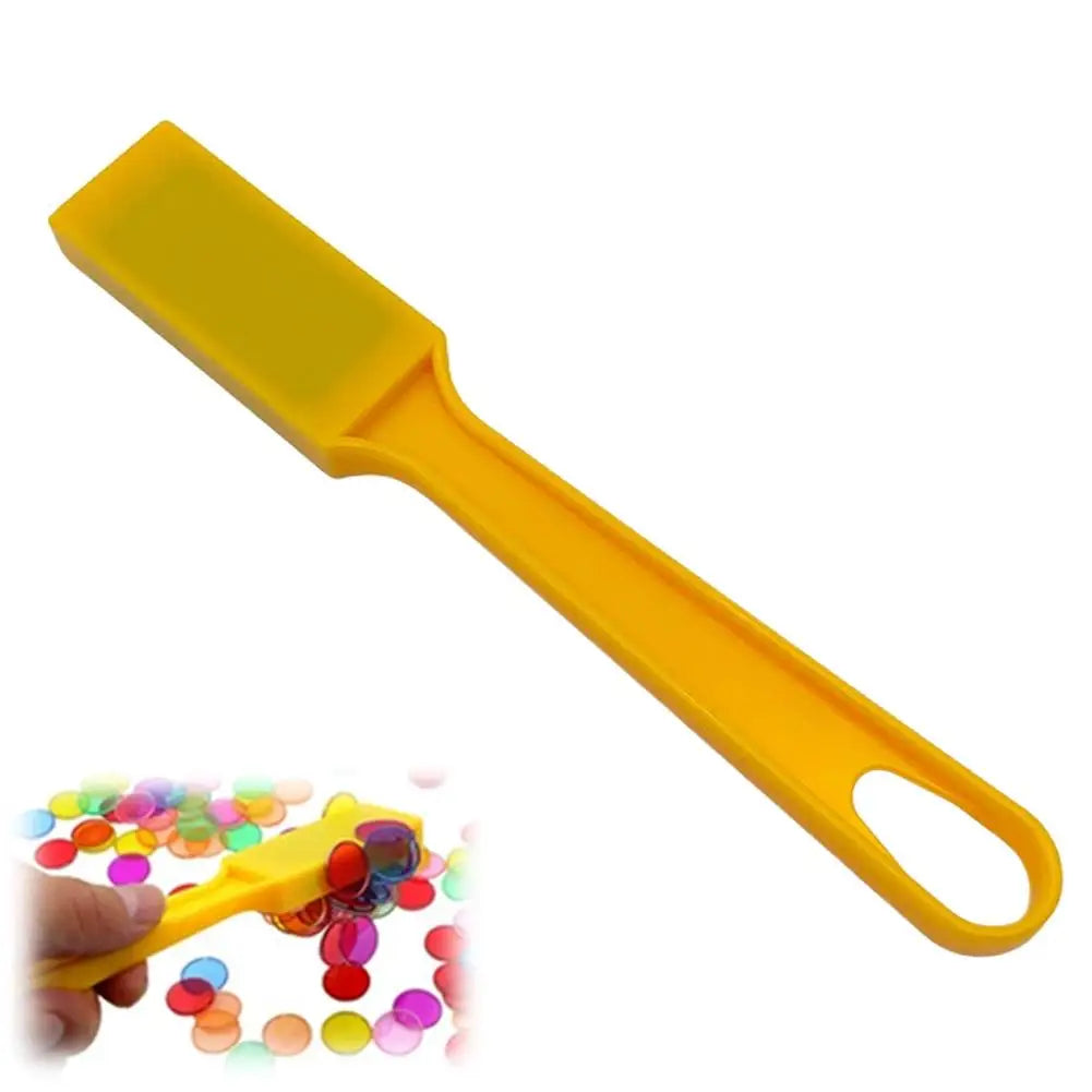 Montessori Magnetic Bingo Chips & Wand Set – 100pc Color Sort Educational Game Set PLUSH Yellow