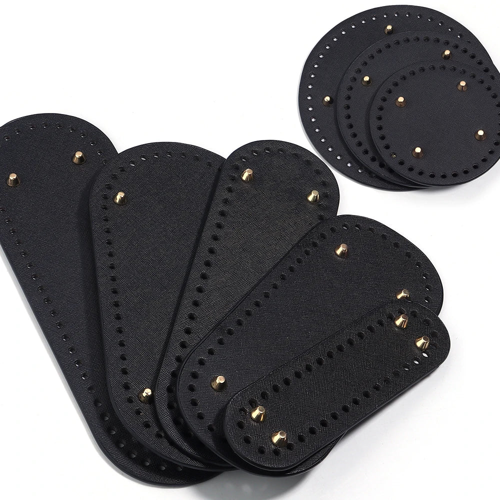 PU Leather Bag Base with Rivets – DIY Handbag Bottom Pad Bag Making Accessory PLUSH