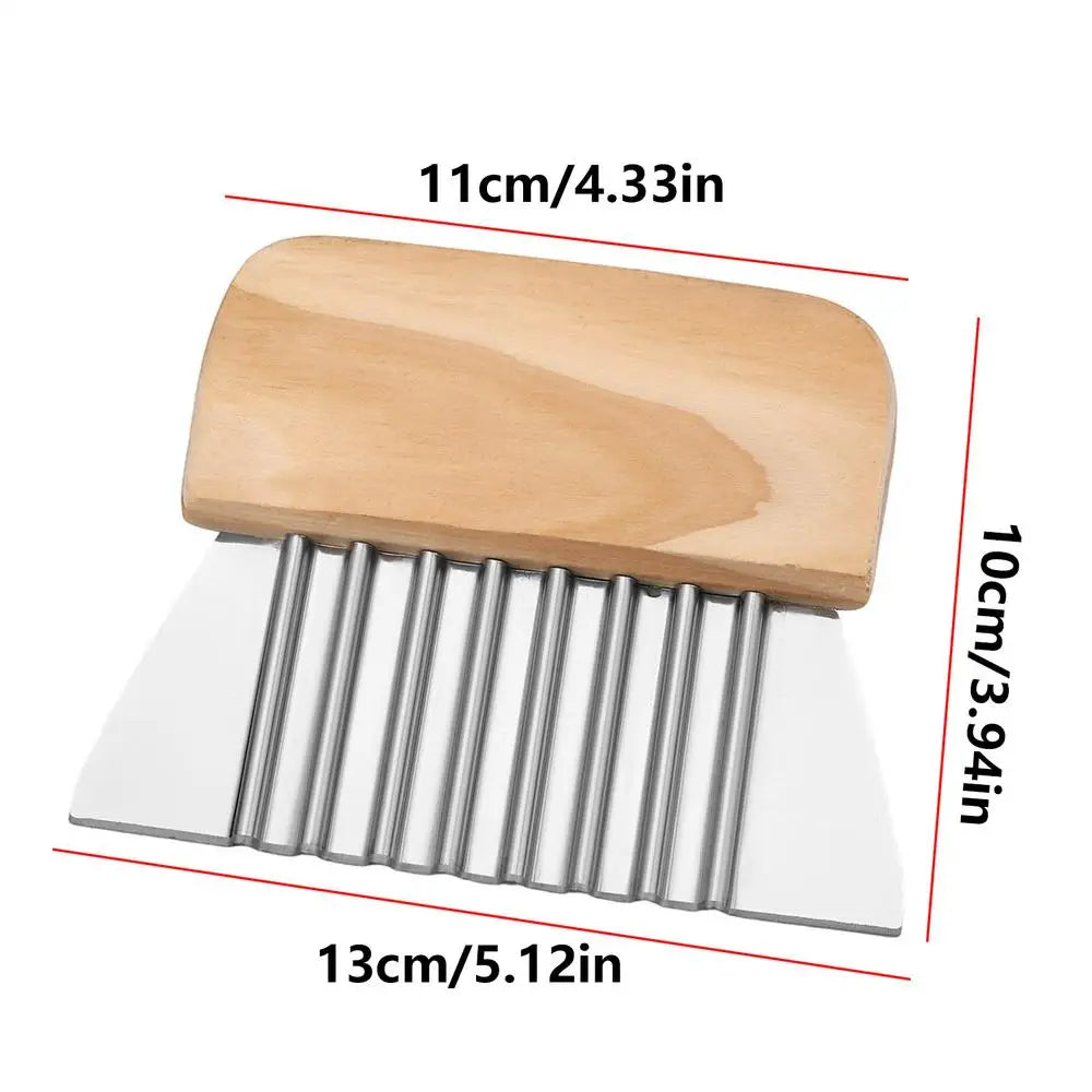Stainless Steel Crinkle Cutter – Wavy Veggie & Fry Slicer Crinkle Cutter Slicer PLUSH 1PC