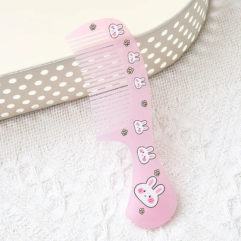 Mini Portable Anti-Static Travel Comb for Women, Girls & Kids Portable Hair Comb PLUSH Pink Rabbit