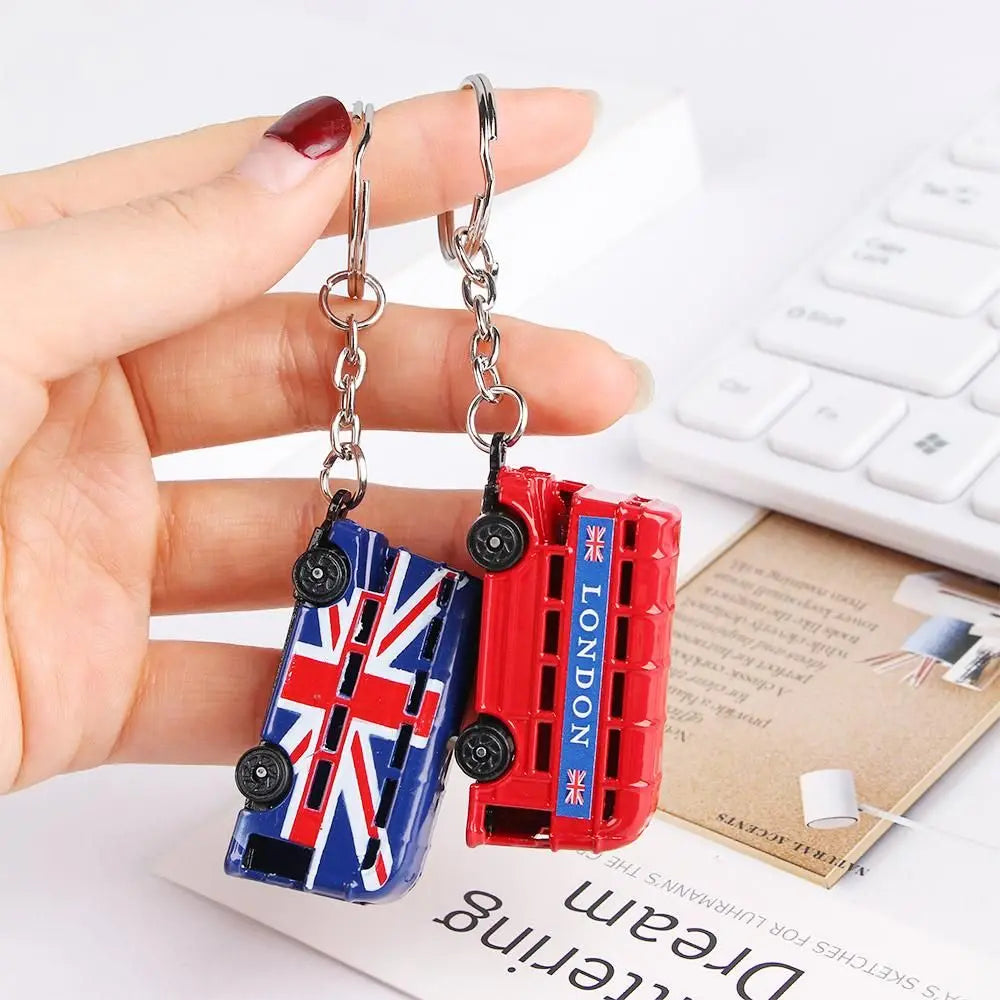 London Bus & Telephone Booth Key Chain | Fashion Key Ring Fashion Key Chain PLUSH