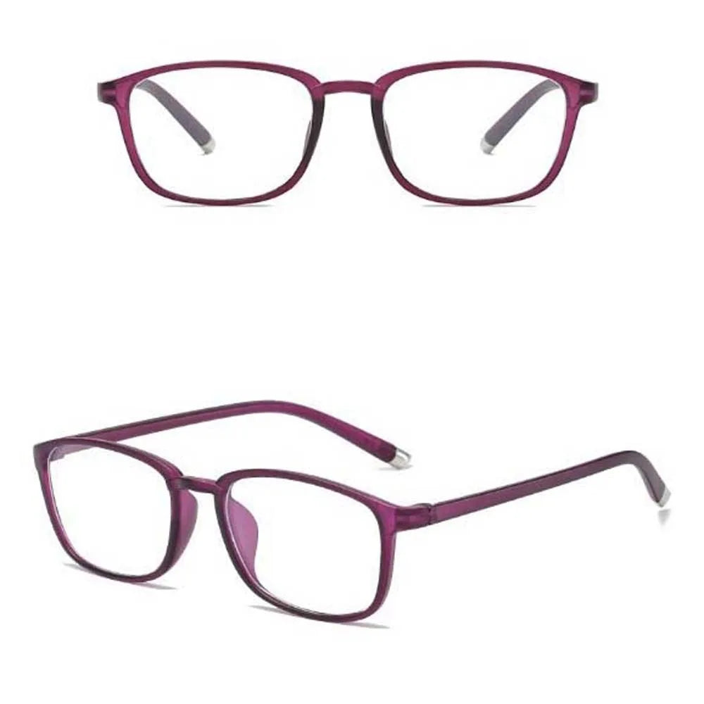 Square Myopia Glasses -1.0 to -6.0 | Black Purple Grey Frames Myopia Eyeglasses PLUSH