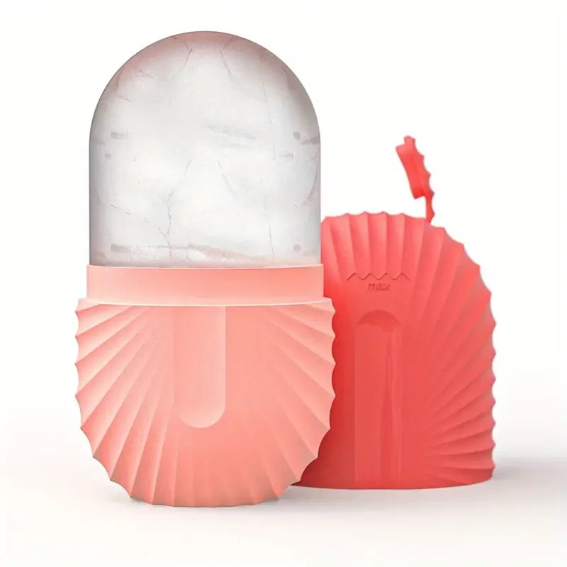 Silicone Face Ice Roller Tray – Facial Massage & Cooling Tool Facial Ice Roller PLUSH Pink
