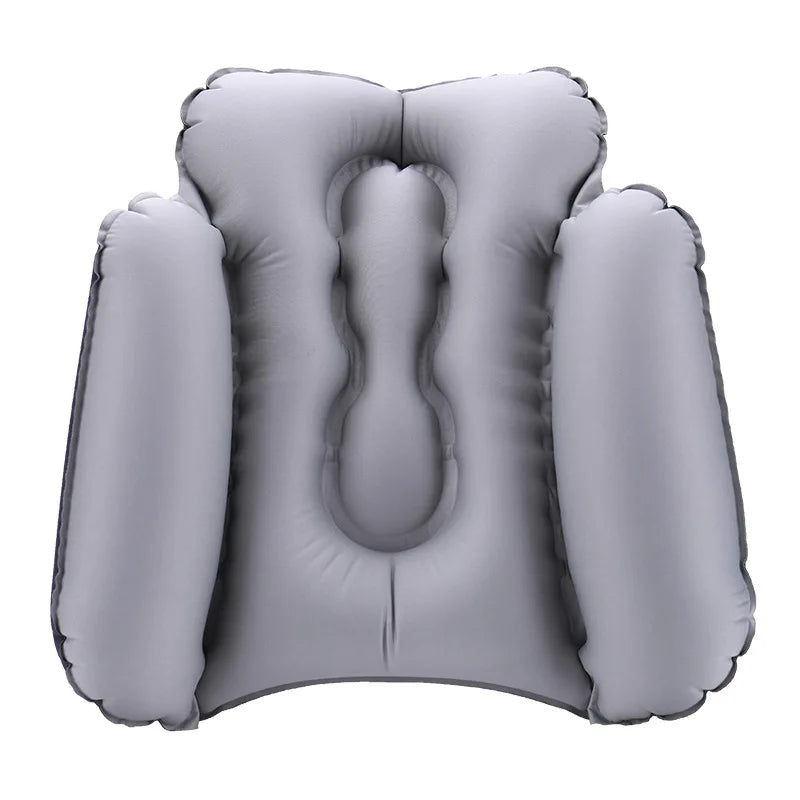 Inflatable Lumbar Support Pillow for Car, Travel & Airplane Inflatable Lumbar Pillow PLUSH GRAY