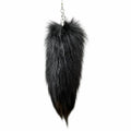Fluffy Faux Fur Tail Keychain – Plush Cosplay Bag Charm Plush Tail Keychain PLUSH Black