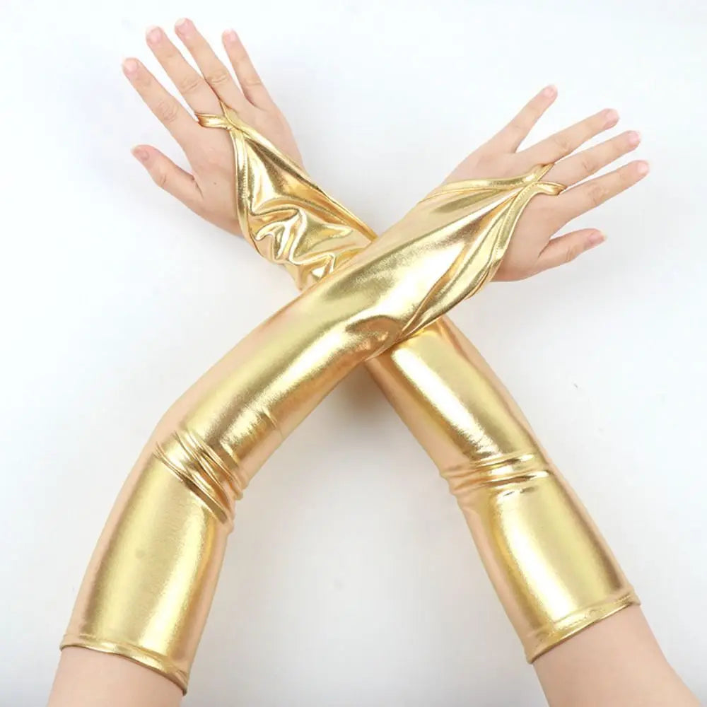Women's Elbow-Length Shiny Long Gloves – Nightclub Party Fashion Long Gloves PLUSH