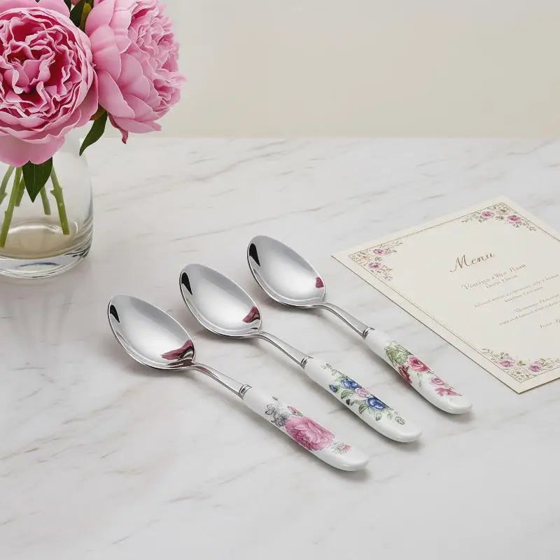 Stainless Steel Coffee Spoon with Ceramic Handle – 1pc Coffee Spoon PLUSH