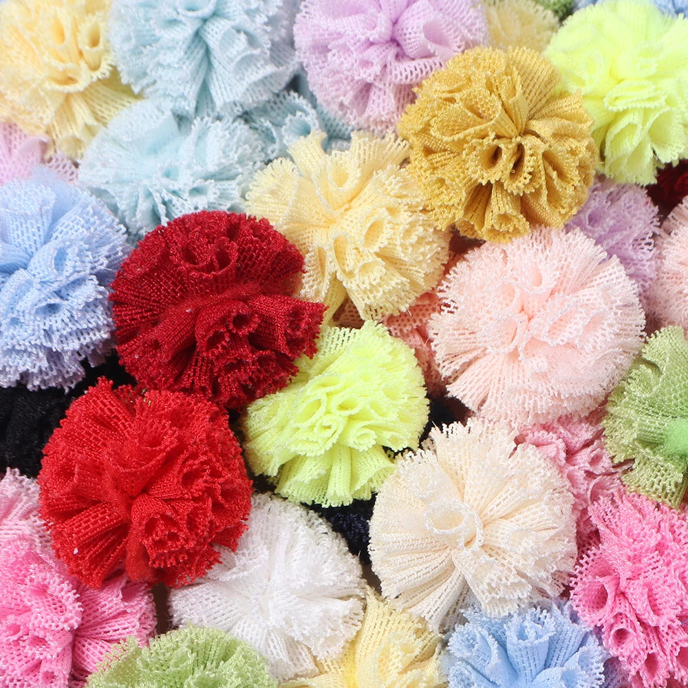 30pcs Tulle Flower Balls for DIY Hair Accessories & Crafts Craft Embellishments PLUSH