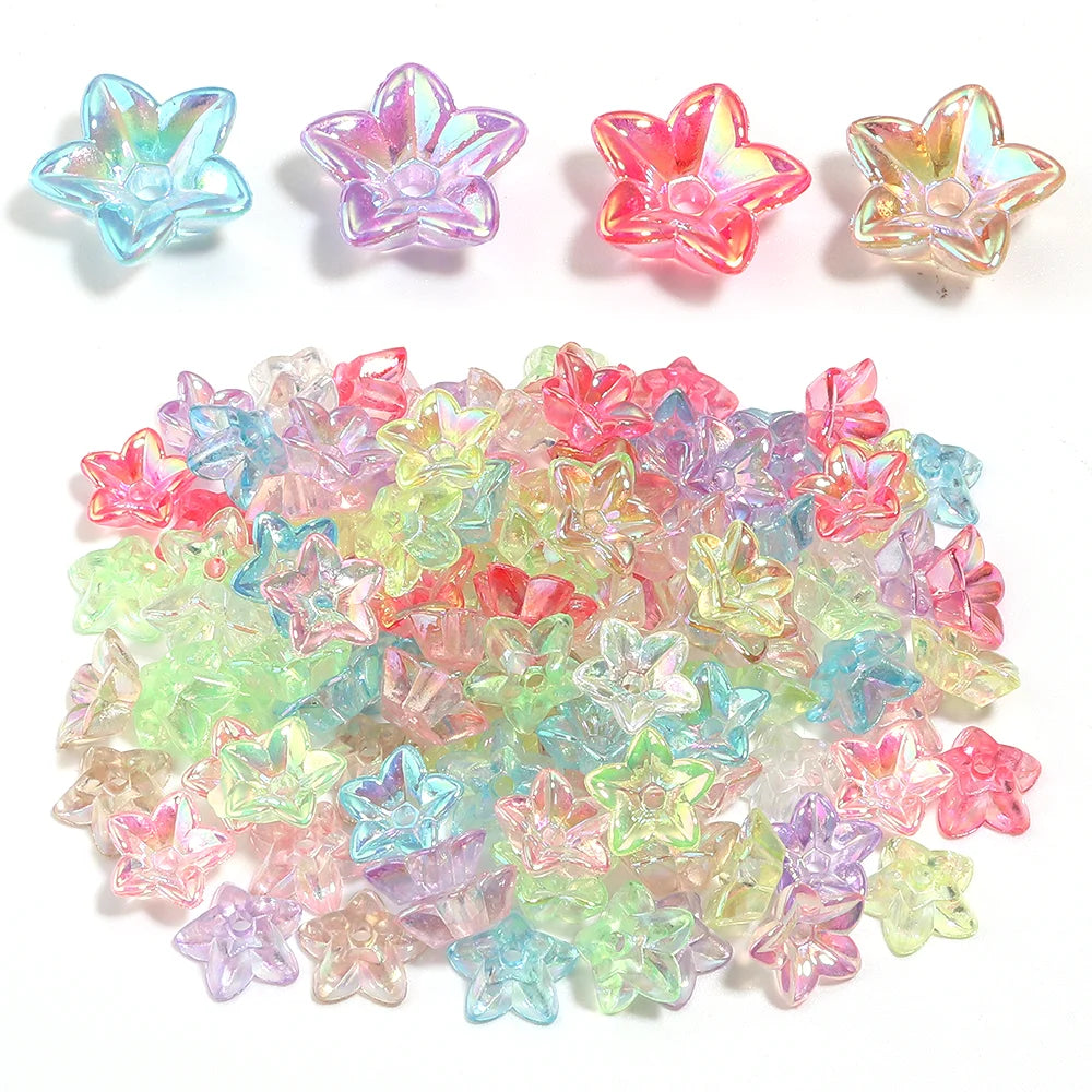 50pcs Flower Petal Acrylic Spacer Beads – DIY Jewelry Making Acrylic Spacer Beads PLUSH