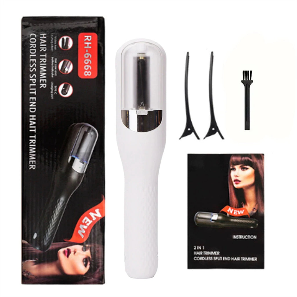 PLUSH Rechargeable Cordless Split End Hair Trimmer Split End Trimmer PLUSH WHITE USB Type-C