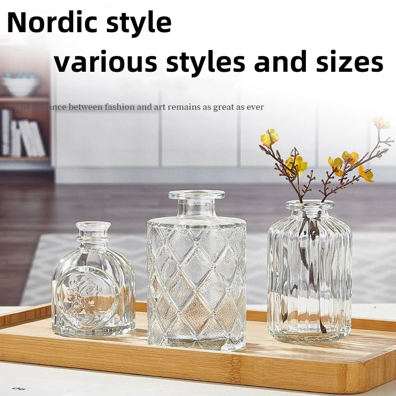 Handmade Carved Glass Vase – Gothic Hydroponic Planter Gift Decorative Glass Vase PLUSH