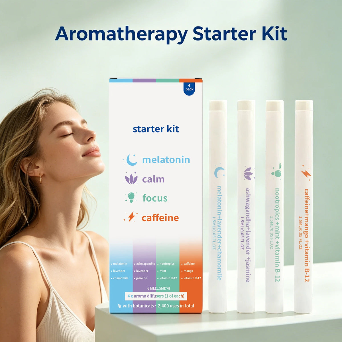 Natural Herbal Diffuser Pen Aromatherapy Inhaler Stick 4-Pack Aromatherapy Inhaler Stick PLUSH