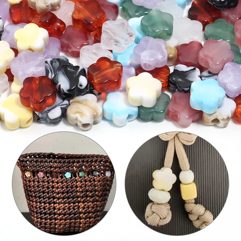 30pcs 15mm Two-Tone Flower Acrylic Spacer Beads – DIY Jewelry Acrylic Spacer Beads PLUSH