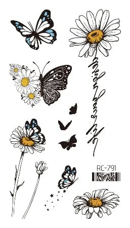 Pink Butterfly Temporary Tattoo Sticker – Waterproof Body Art Temporary Tattoo PLUSH RC-791