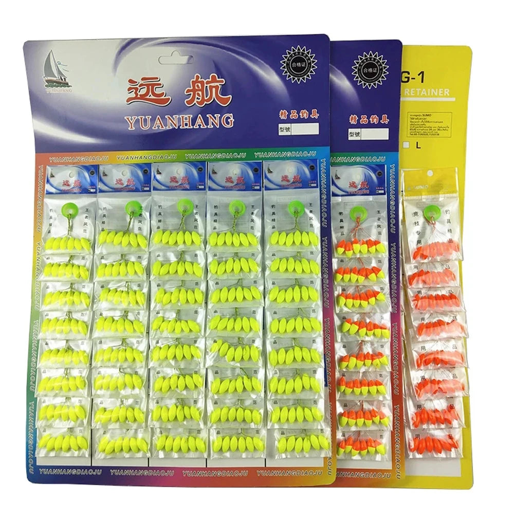 240pcs Seven-Star Oval Fishing Float Bobber Set – Mixed Colors Fishing Float Set PLUSH