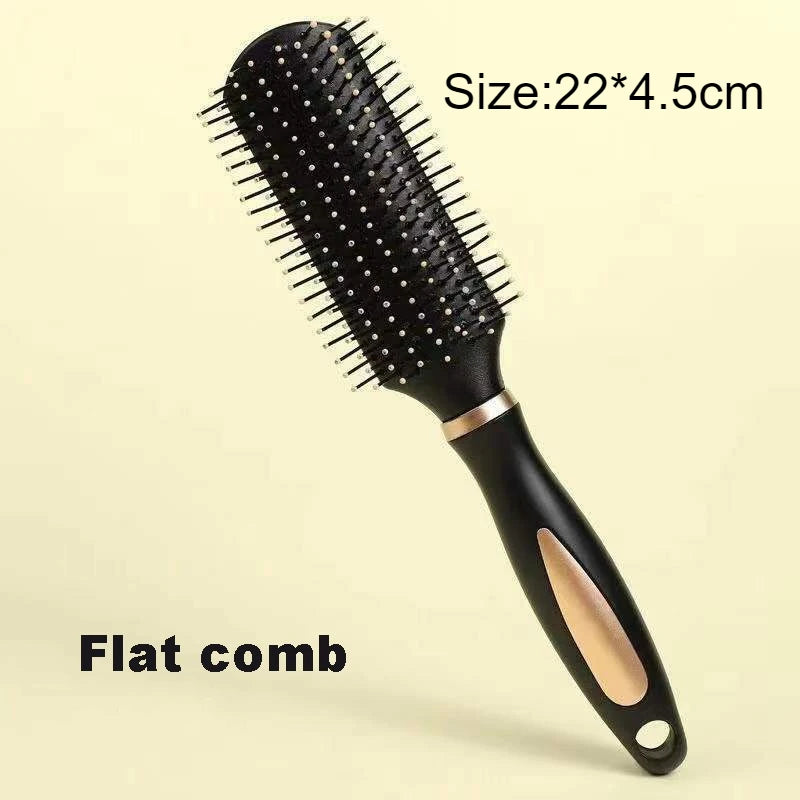 Anti-Static Air Cushion Massage Hair Brush & Scalp Comb Hair Brush & Comb PLUSH Yellow flat