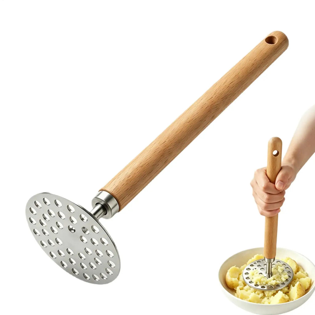 Stainless Steel Potato Masher – Manual Veggie & Fruit Crusher Kitchen Masher Tool PLUSH