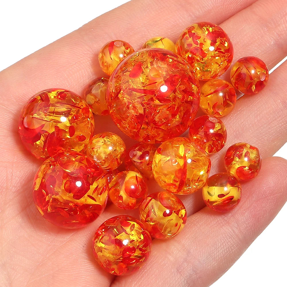 Imitation Amber Acrylic Round Beads | DIY Jewelry Making 5-30pcs Acrylic Craft Beads PLUSH