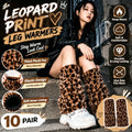 Leopard Print Plush Leg Warmers – Heavy Knit Boot Socks Women Plush Leg Warmers PLUSH Leopard Print 10Pair One Size