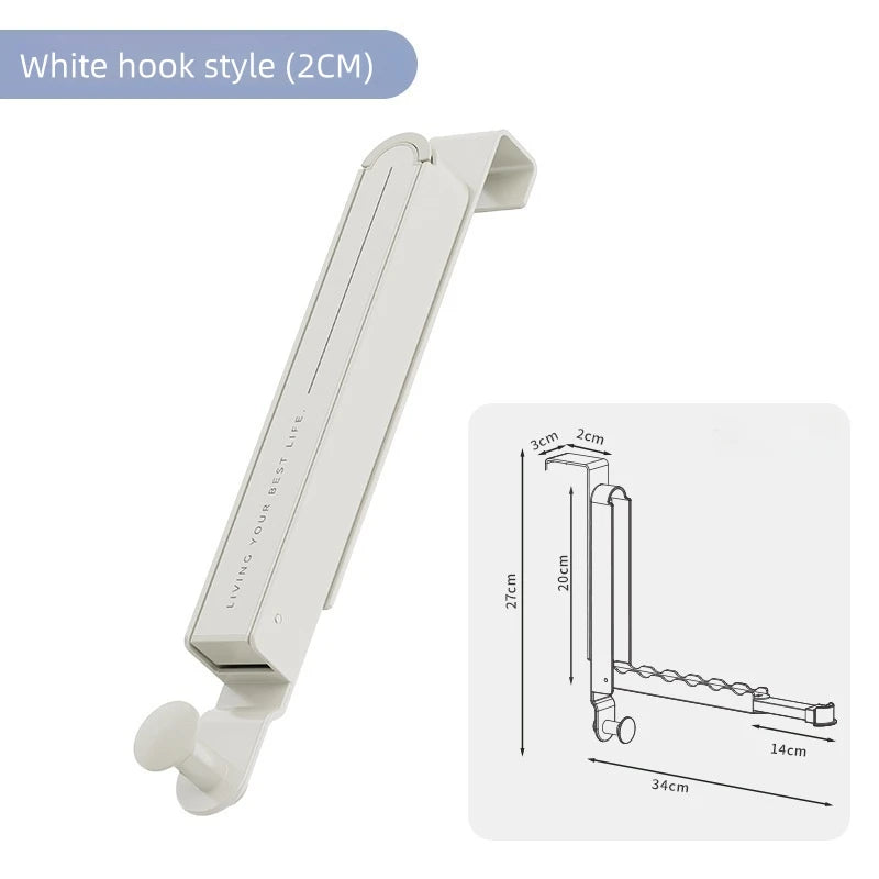 Foldable Door Hooks 6-Hook Aluminum Scalable Storage Rack Door Hook Rack PLUSH Hook 2CM
