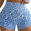 Women's High Waist Seamless Yoga Shorts – Leopard Print Women's Yoga Shorts PLUSH Blue XL