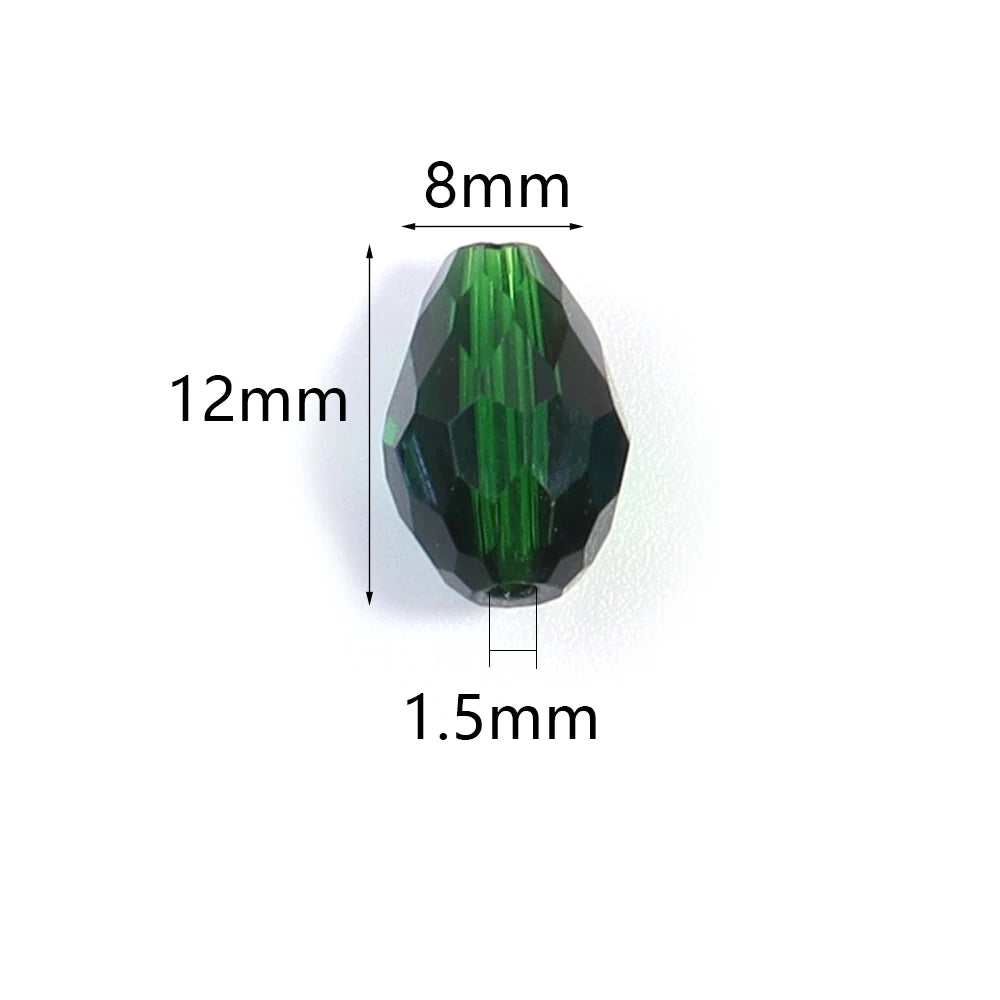 50pcs Faceted Teardrop Crystal Glass Beads – DIY Jewelry Making Glass Spacer Beads PLUSH