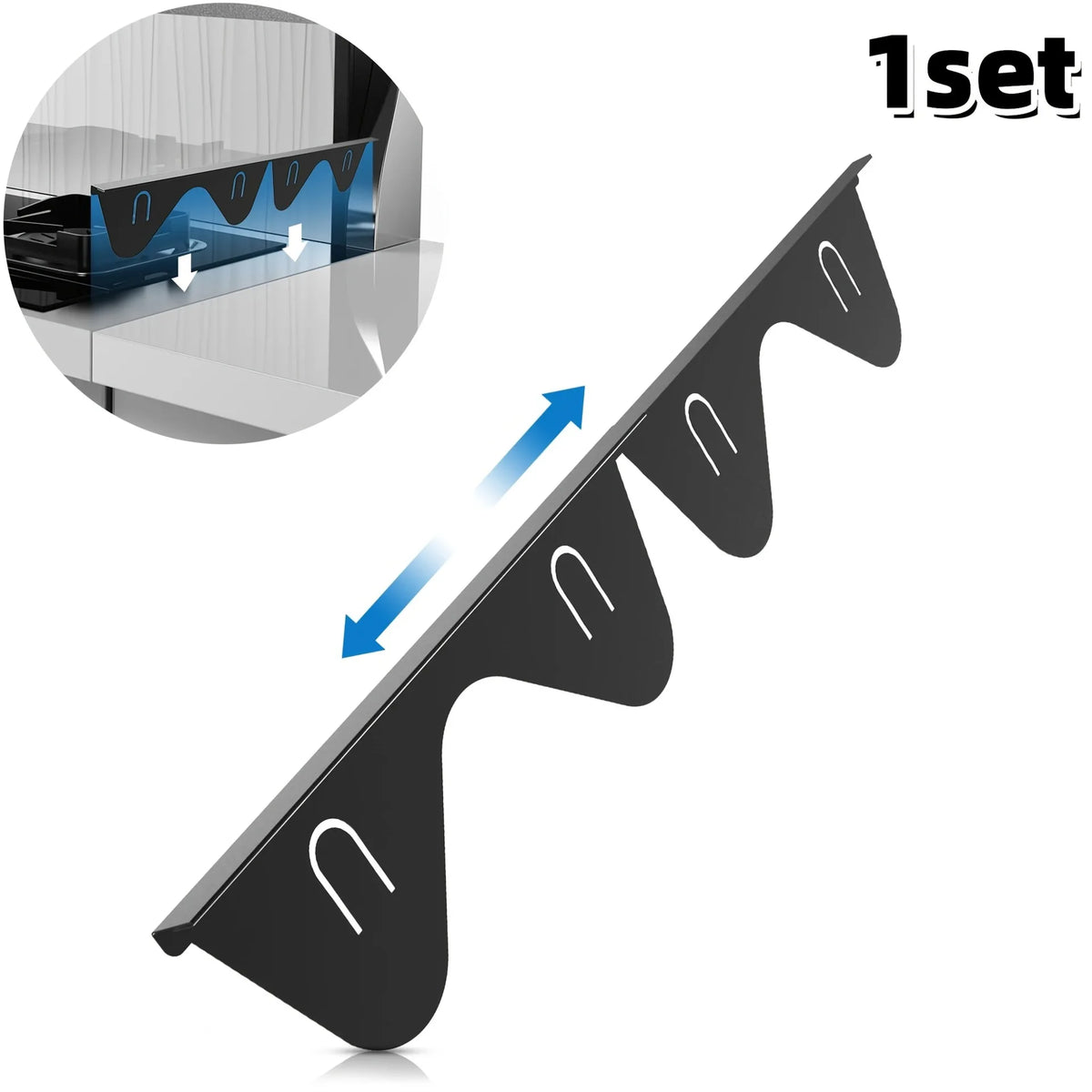 Stainless Steel Stove Gap Covers – Heat Resistant Range Trim Kit Stove Gap Cover PLUSH Black