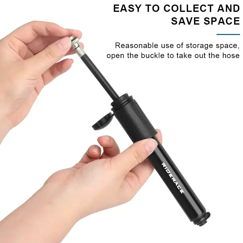 RIDERACE Mini Bike Pump – 100 PSI, Presta & Schrader Valve Bicycle Tire Pump PLUSH