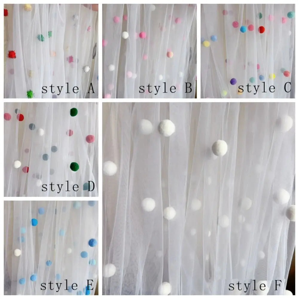 3D Pom-Pom Tulle Table Runner – Handmade Party Tablecloth Decorative Table Runner PLUSH