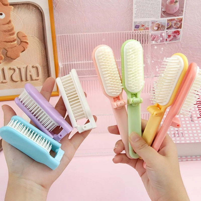 Candy Color Foldable Hair Comb – Portable Travel Hair Brush Foldable Hair Comb PLUSH