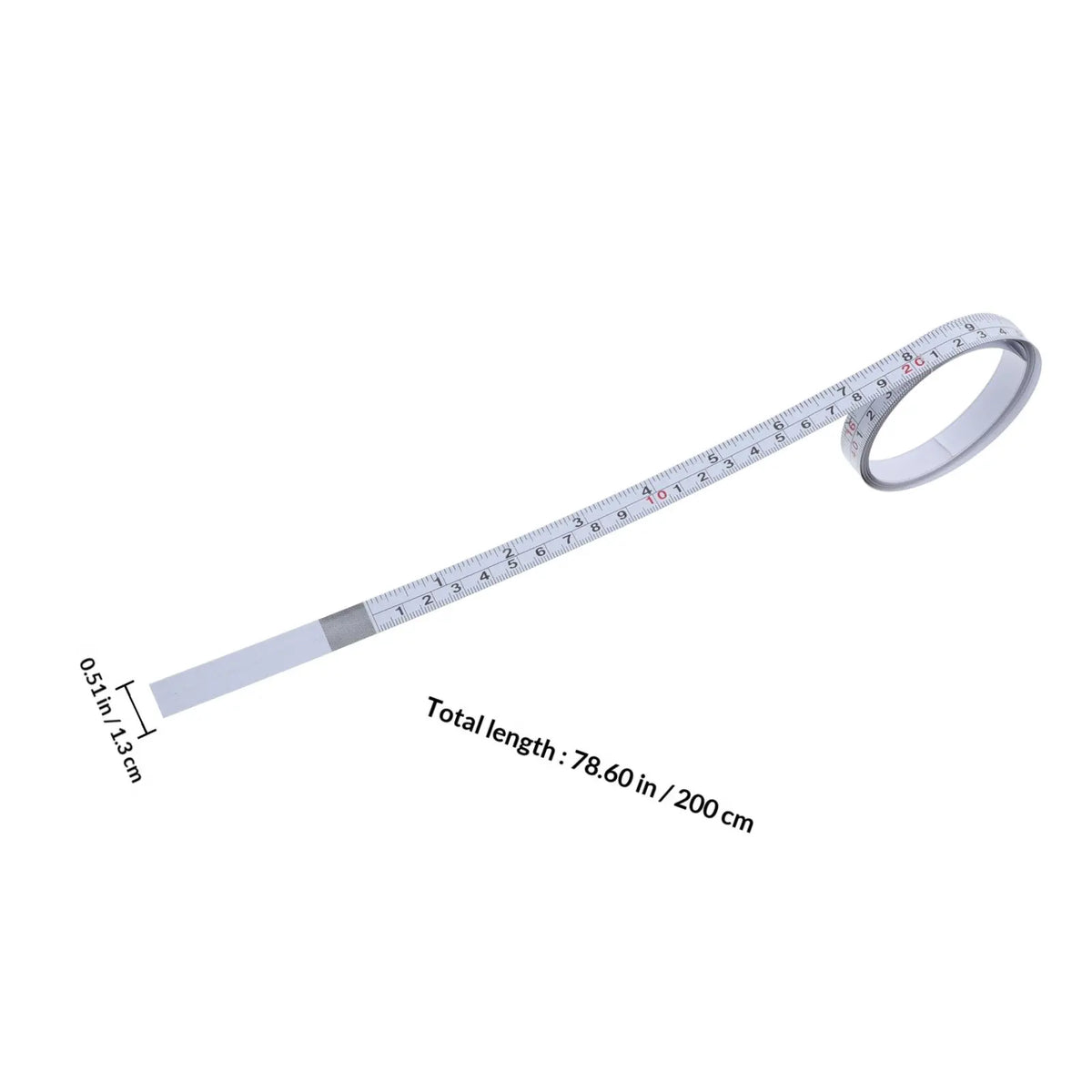 Self-Adhesive Steel Measuring Tape – Metric & Imperial 200cm Adhesive Measuring Tape PLUSH White