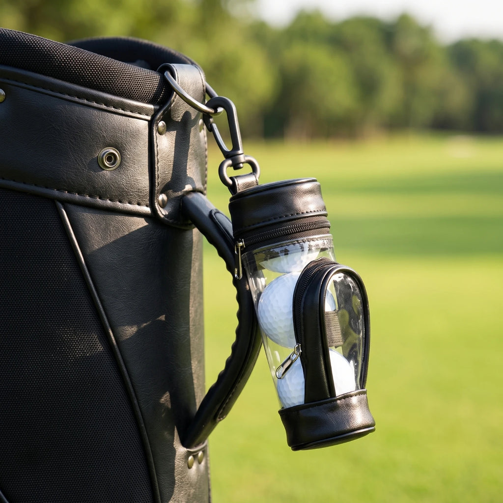 Golf Accessory Pouch with Clip | Clear Portable Golf Ball Bag Golf Accessory Pouch PLUSH