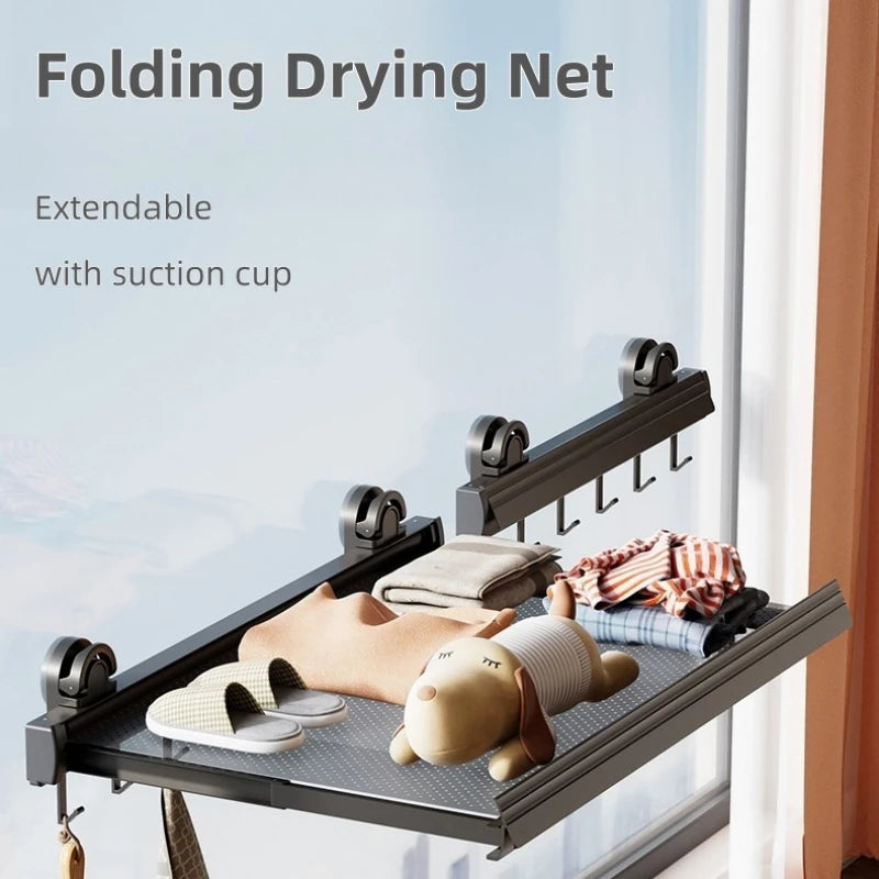 Folding Drying Net Extendable Laundry Rack | Indoor Clothes Dryer Folding Drying Rack PLUSH