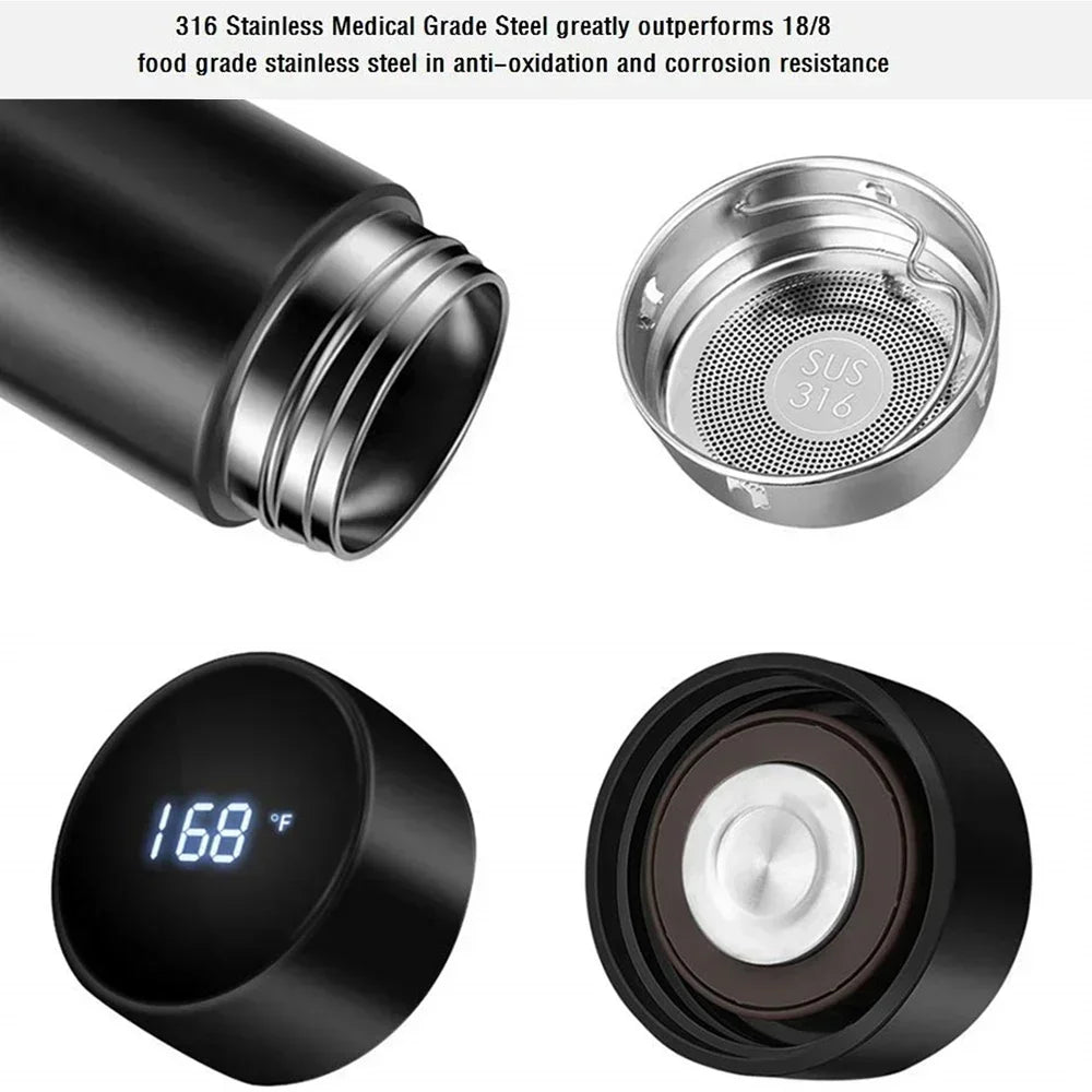 Smart Temp Display Thermal Mug – 500ml Stainless Steel Thermos Insulated Thermal Mug PLUSH