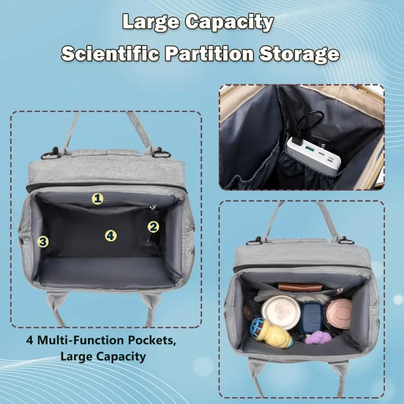 Large Capacity Diaper Backpack – Mommy Bag with Thermal Insulation Diaper Backpack PLUSH