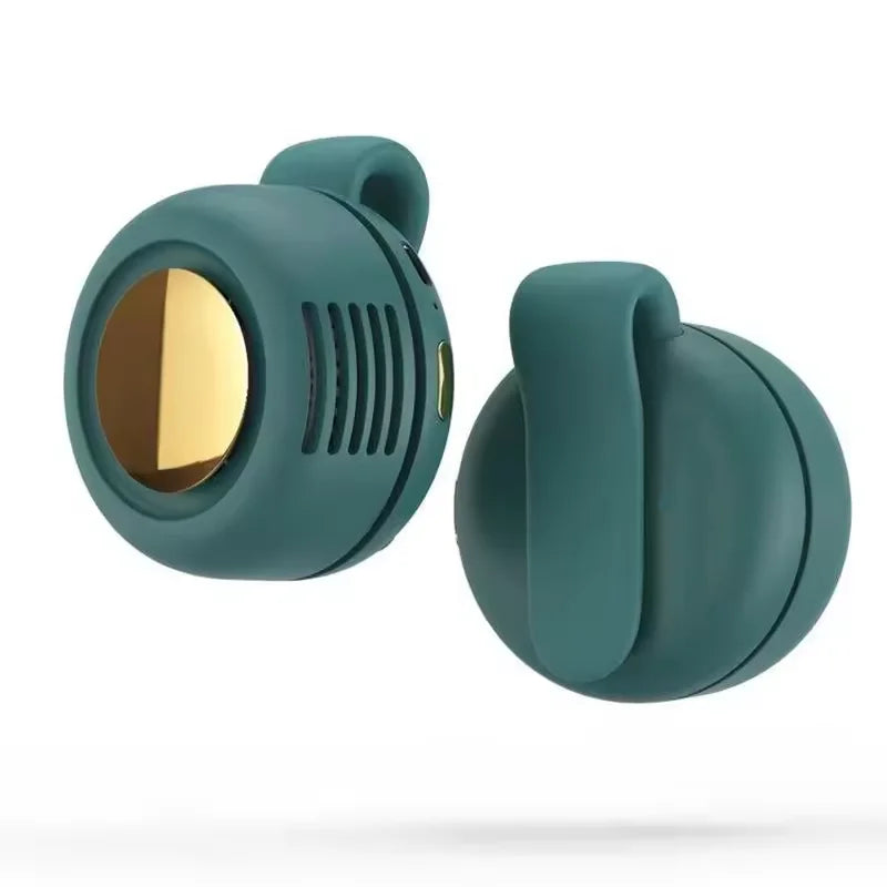 Bladeless Neck Fan – Hands-Free Clip-On 3-Speed Portable Wearable Neck Fan PLUSH green