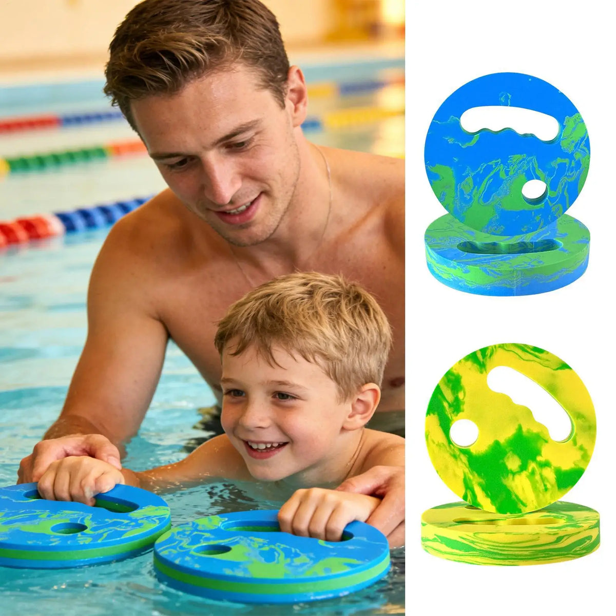 Swimming Hand Paddles 2pcs – Pool Water Exercise Discs Swim Training Paddles PLUSH