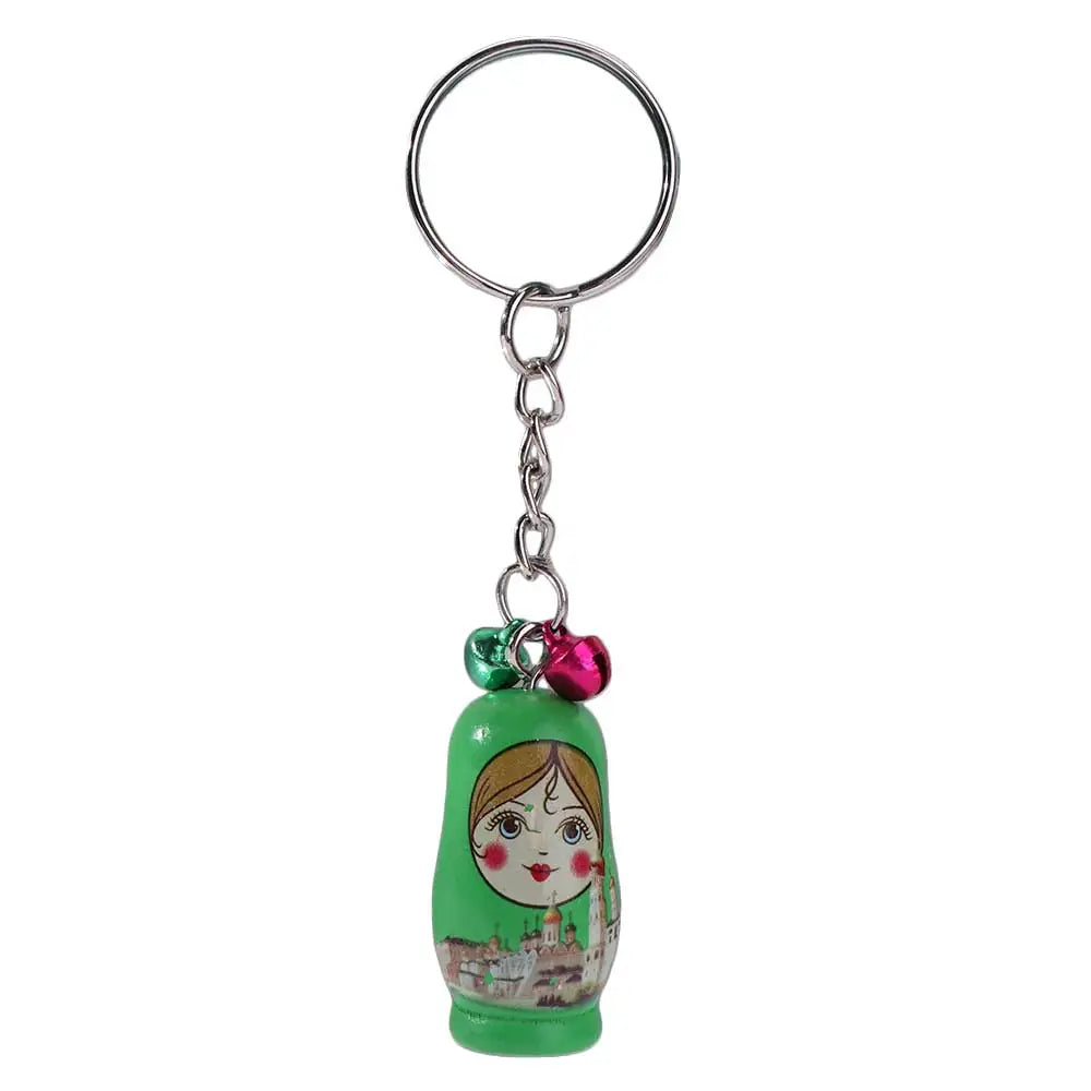 Wooden Matryoshka Russian Doll Key Ring Pendant – Creative Gift Wooden Doll Keychain PLUSH 1 PC Random color