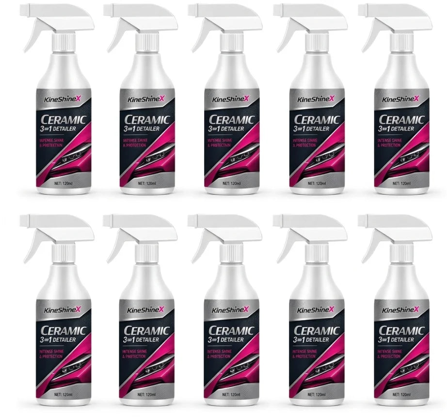 KineShineX 120ml Ceramic Car Spray – High-Gloss Coating Ceramic Car Spray PLUSH 10PCS