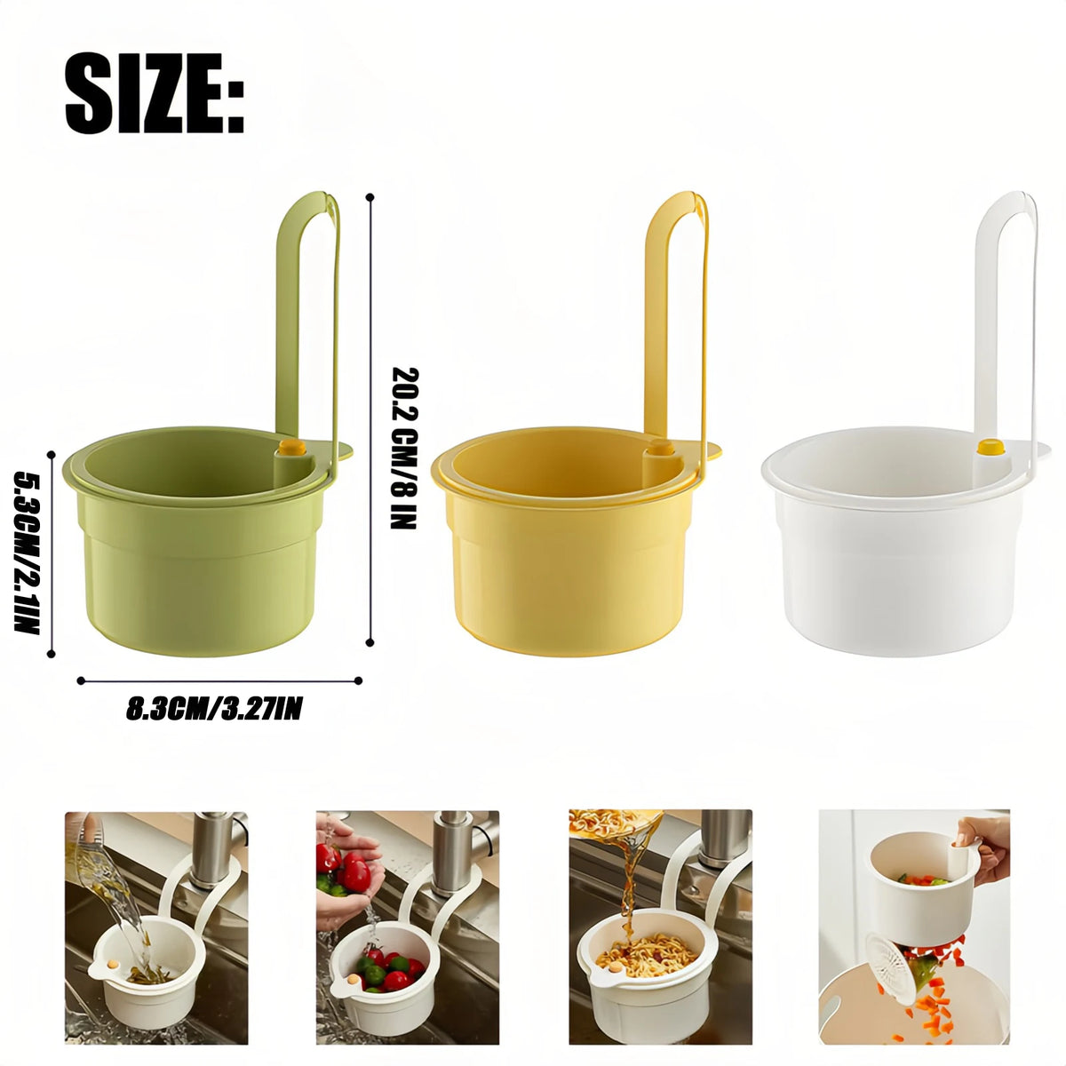 Self-Cleaning Sink Strainer Basket | Faucet Hanging Waste Catcher Sink Strainer Basket PLUSH
