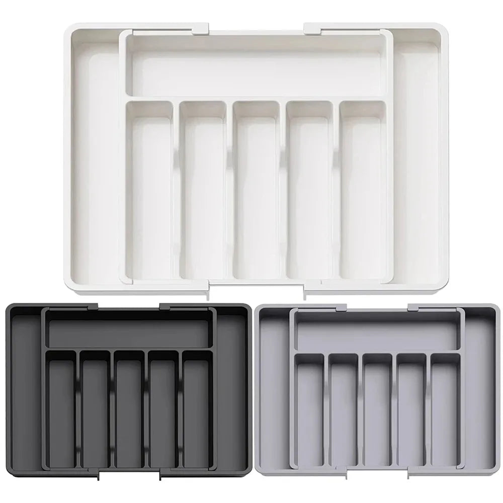 Adjustable Silverware Drawer Organizer – Expandable Utensil Tray Drawer Organizer Tray PLUSH