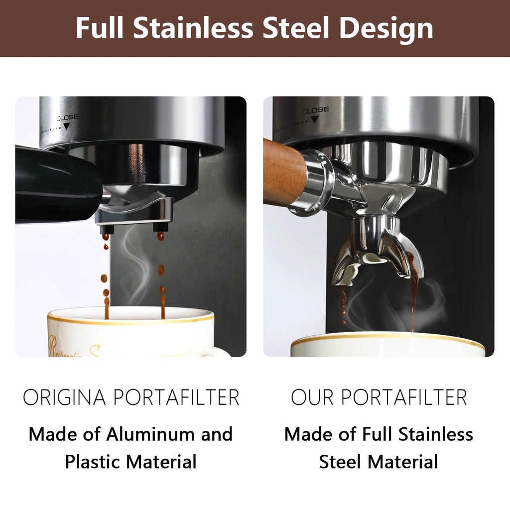 54mm Double Spout Portafilter for Breville 870/880 & Solis Coffee Portafilter PLUSH