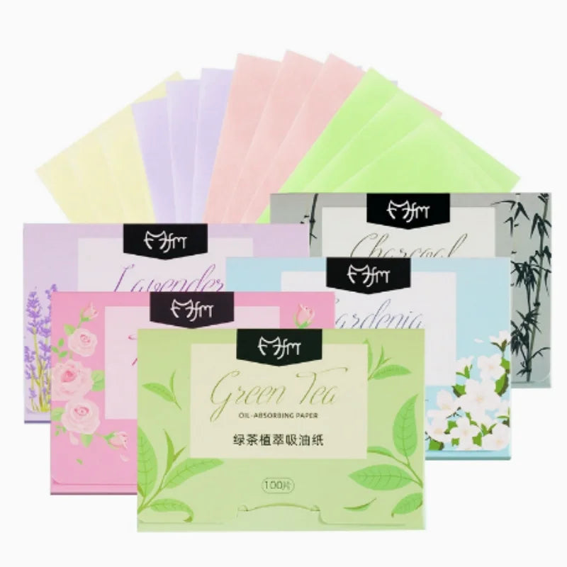 100pcs Face Oil Blotting Sheets – Portable Facial Wipes Oil Blotting Sheets PLUSH