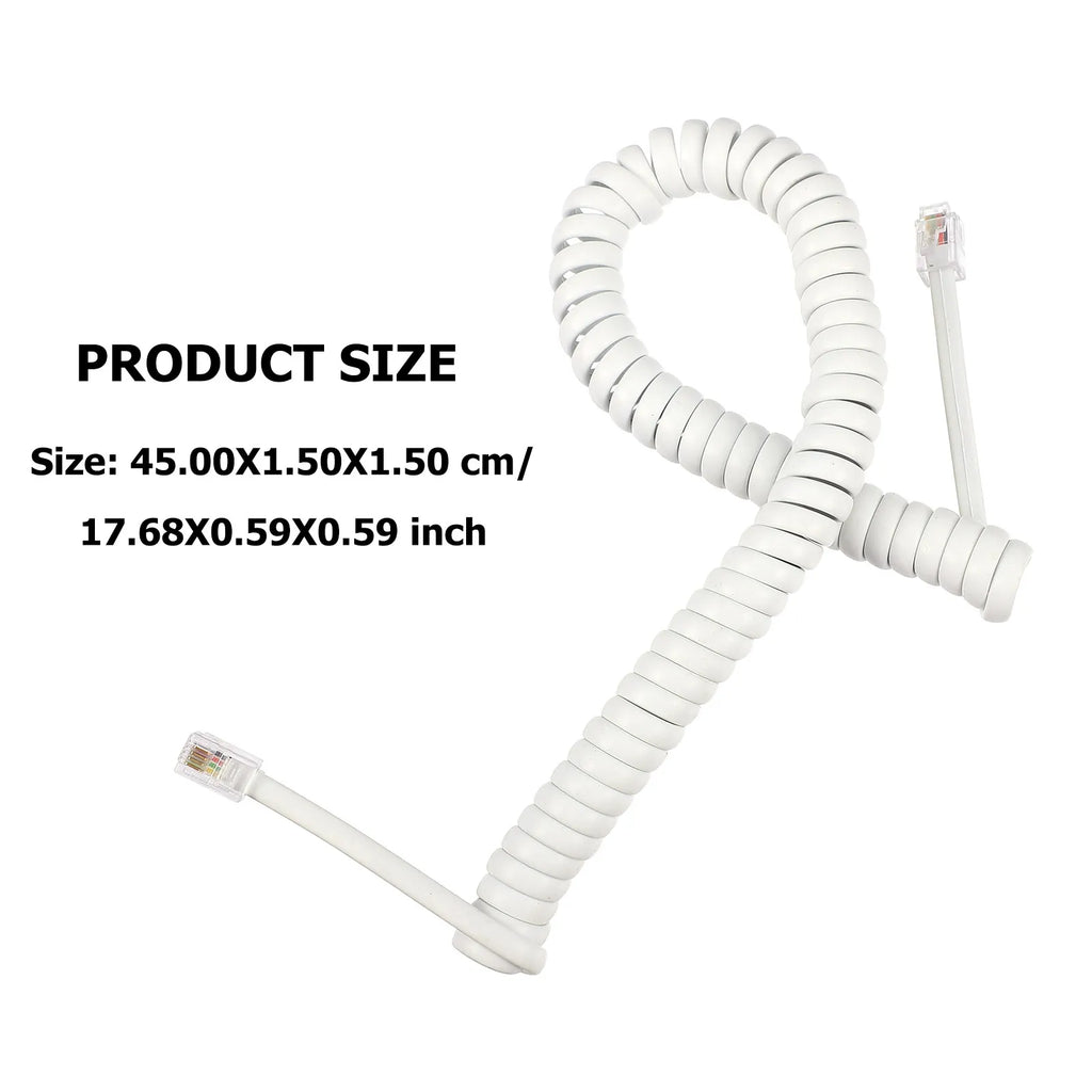10-Pack RJ11 Coiled Landline Phone Cords | Universal Telephone Cable Landline Phone Cord PLUSH