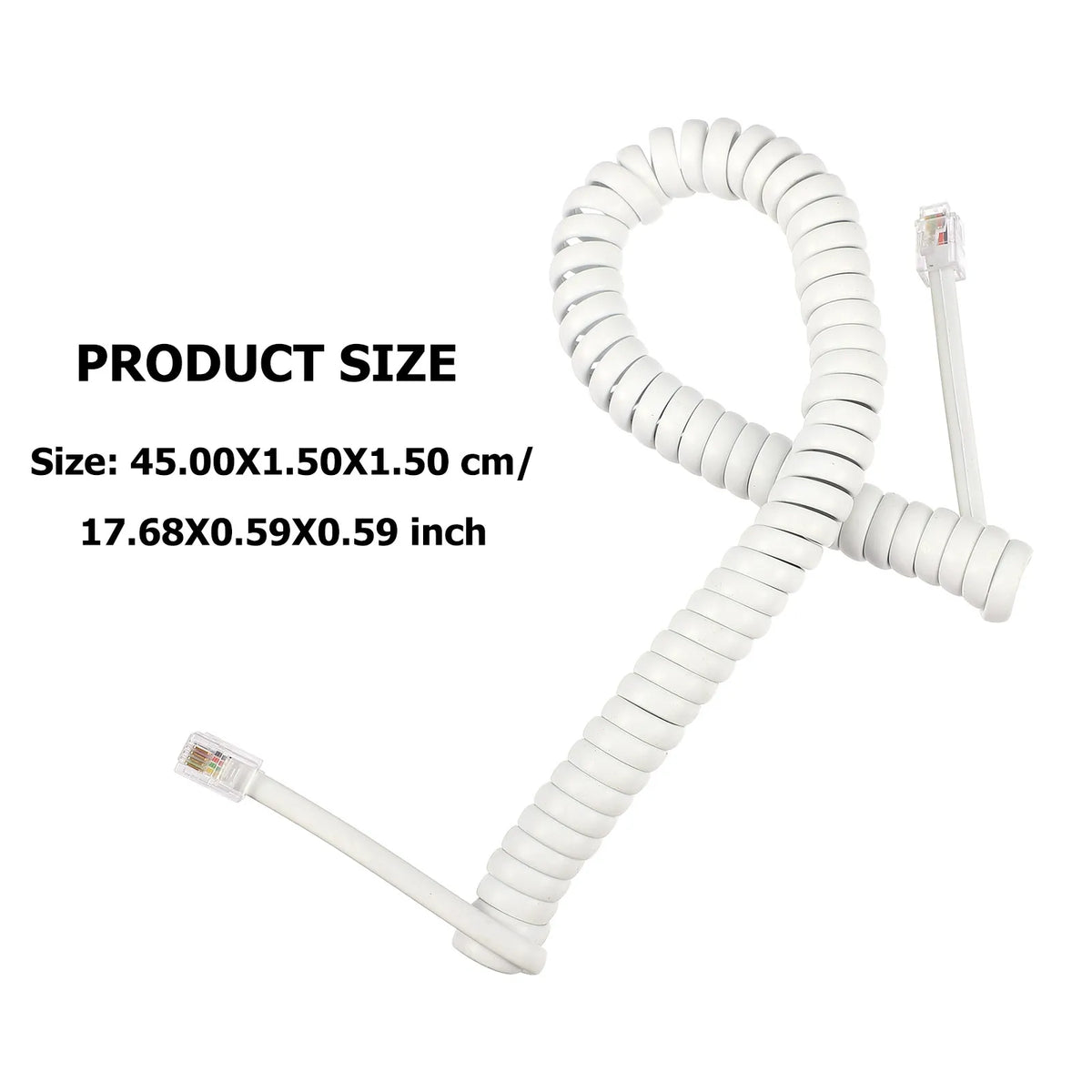 10-Pack RJ11 Coiled Landline Phone Cords | Universal Telephone Cable Landline Phone Cord PLUSH